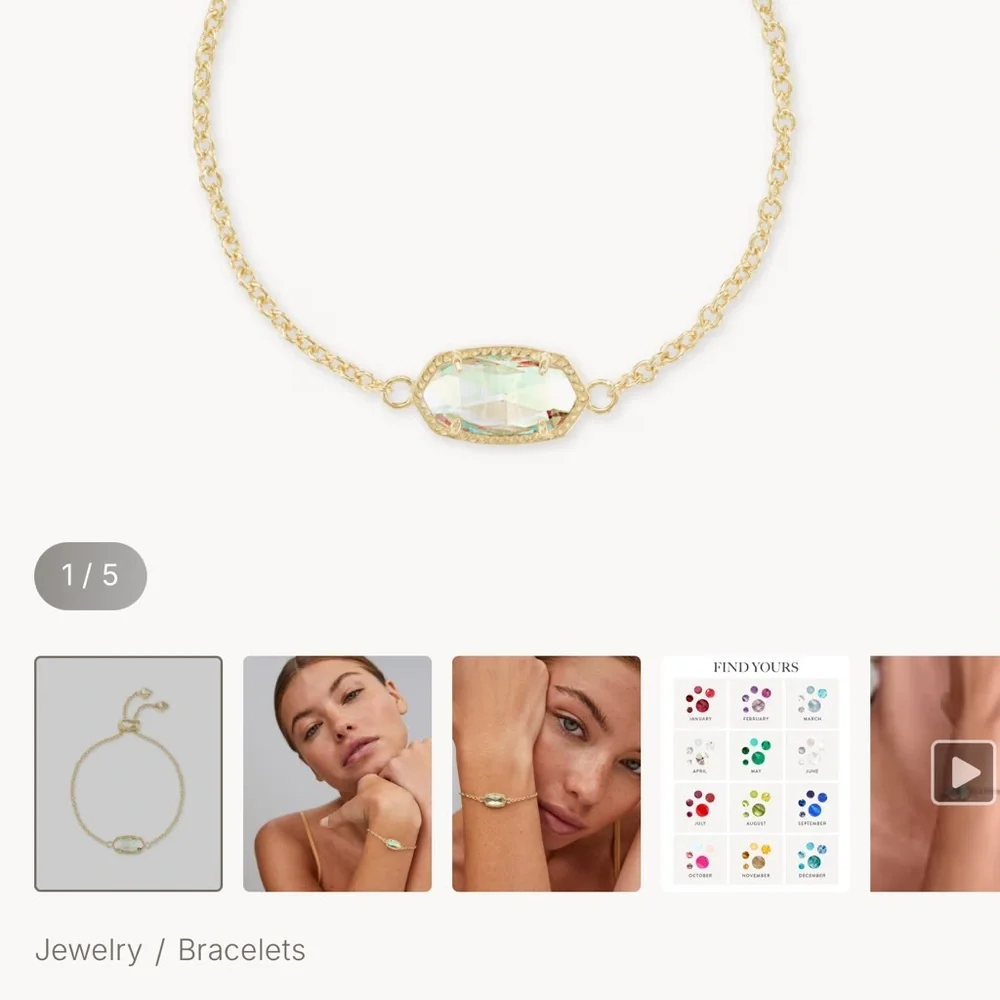 Elaina Gold Adjustable Chain Bracelet in Dichroic Glass - Picture 2 of 6